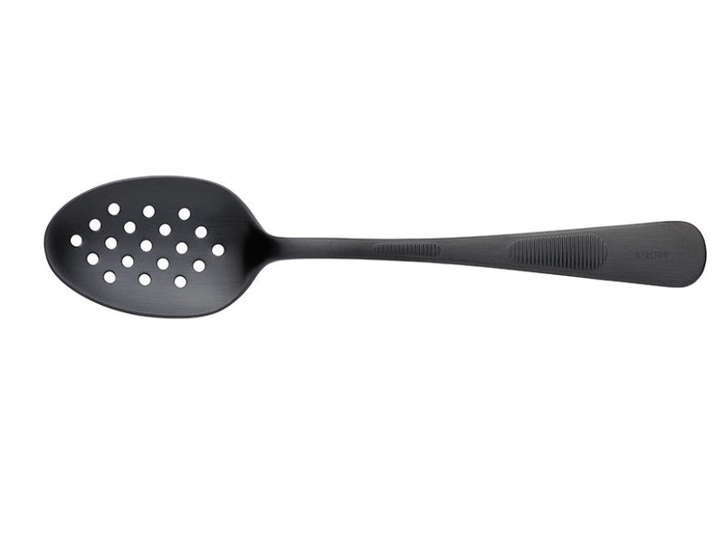 Mercer Culinary 9" Perforated Bowl Plating Spoon, Black