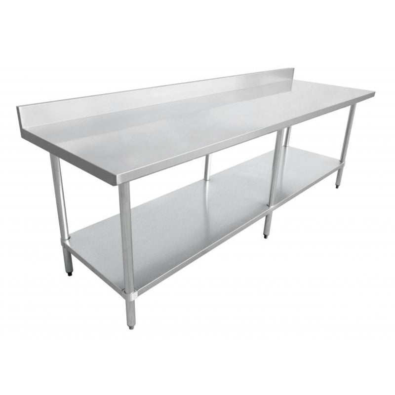 Nella 30" x 84" Stainless Steel Worktable, 4" Backsplash