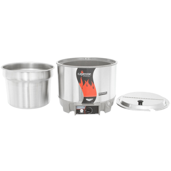 Vollrath Cayenne 11 Qt Soup Warmer with Inset & Hinge Cover - 72009