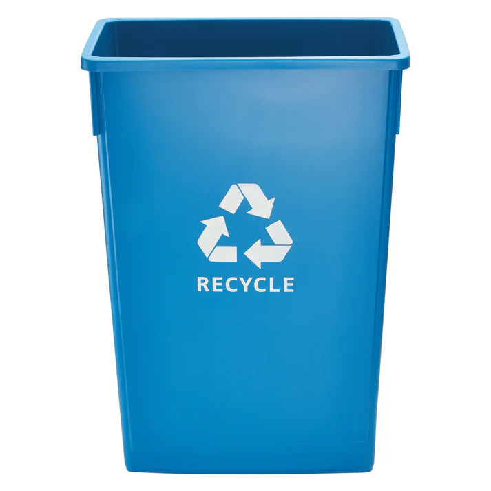 Winco 23 Gallon Slender Recycle Bin, Blue