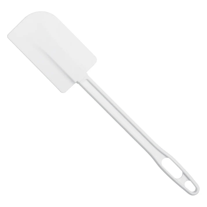 Winco 14" Plastic Spatula, Flat Blade White Handle