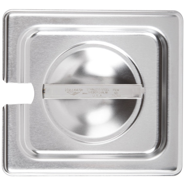 Vollrath Super Pan V 1/6 Size Slotted Steam Table Cover, Stainless Steel
