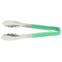 Vollrath 9.5" Utility Tongs, Green Handle