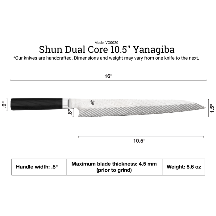 Shun Dual Core 10.5" Yanagiba Knife
