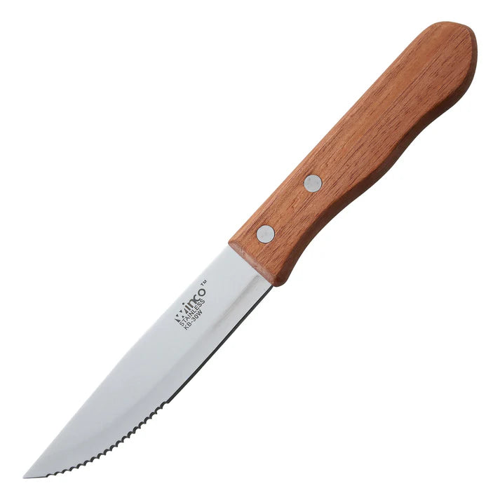 Winco Jumbo Pointed Steak Knife, Wooden Handle