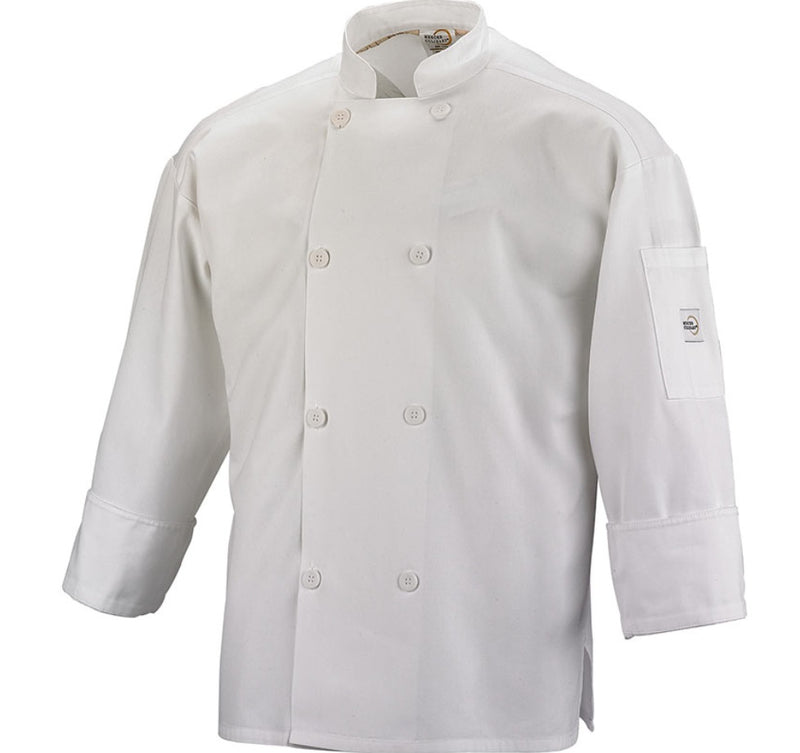 Mercer Culinary Long Sleeve Chef Jacket with Full Mesh Back, White, Small