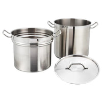 Winco 12 Qt Stainless Steel Double Boiler with Cover