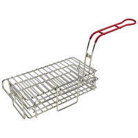 Winco Chimichanga/Burrito Fry Basket with Red Plastic Handle