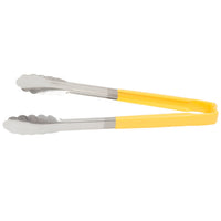 Vollrath 12" Utility Tongs, Yellow Handle