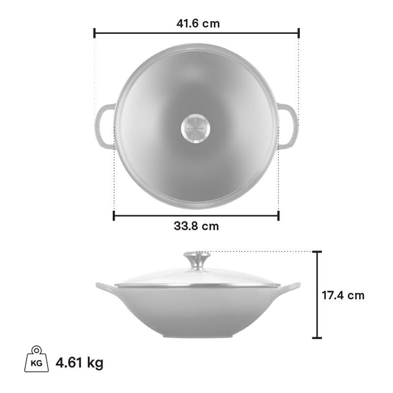 Le Creuset 4.8 Litre Wok with Glass Lid, Cerise – Nella Cutlery